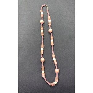 Multicolor Beaded Necklace Gold Tone Bohemian Style Womens 26" End To End